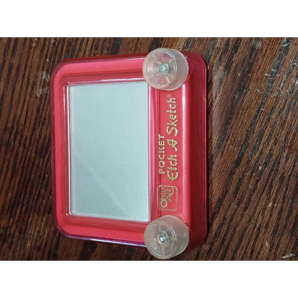 Vintage Red‎ Travel Etch A Sketch Ohio Art Nice Condition